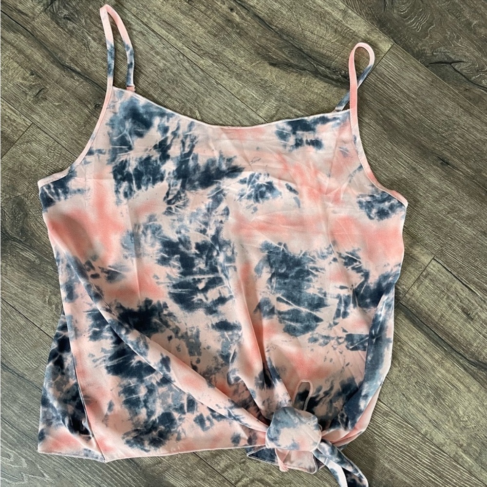 Shein Tie-Dye Pink and Black Women's Top